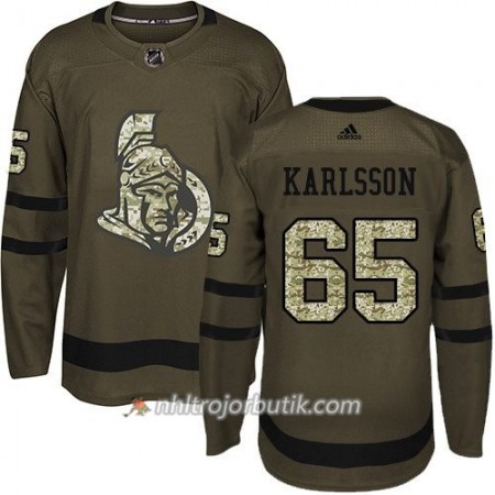 Män Ishockey Ottawa Senators Tröja Erik Karlsson 65 Adidas 2017-2018 Camo Grön Authentic